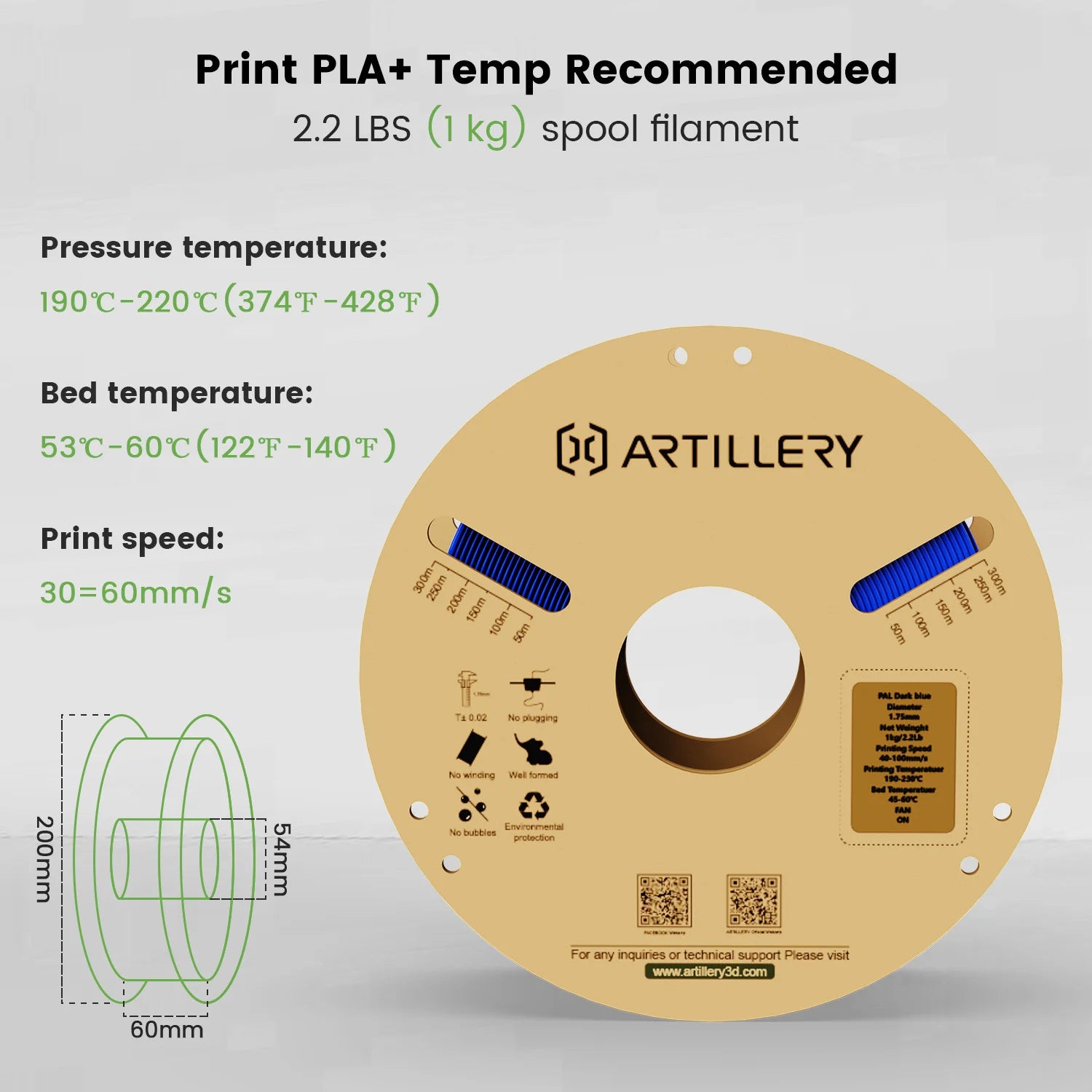 Filamento de impresora 3D PLA 1.75mm 1KG